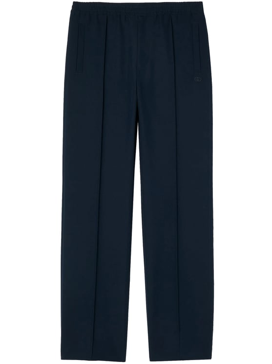 Gucci Blue Straight-Leg Drawstring Side Slit Pants