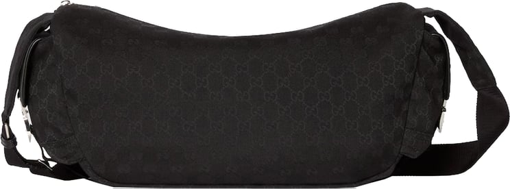Gucci Black Curved Top Zipper Crossbody Bag