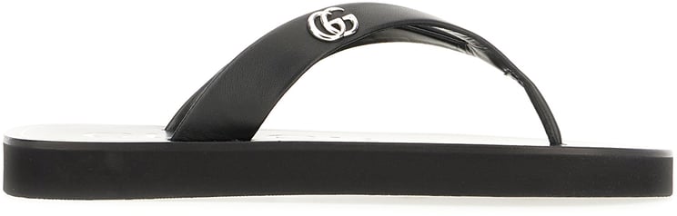 Gucci Gucci Black nappa leather thong sandals