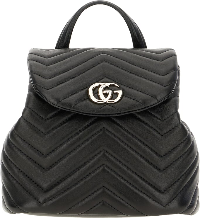 Gucci Gucci Black leather mini GG Marmont backpack