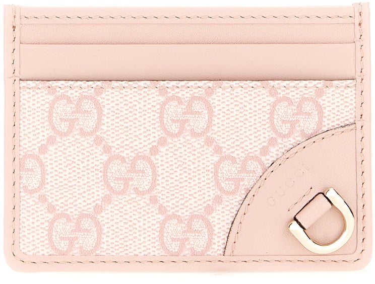 Gucci Gucci Leather and GG fabric card holder