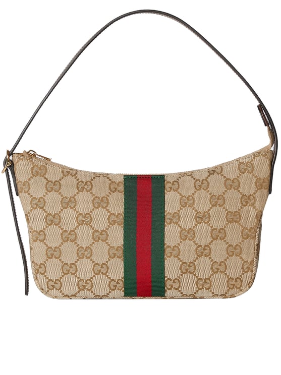 Gucci Beige Canvas Crossbody Bag with Monogram Pattern