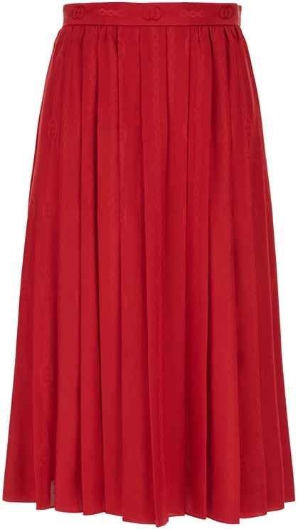 Gucci Gucci Red twill skirt