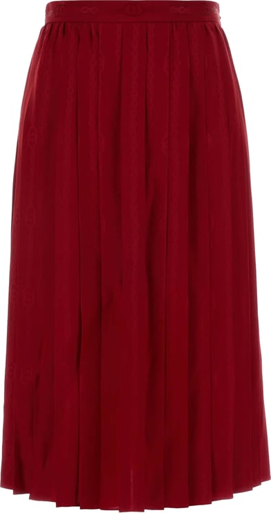 Gucci Red Skirt Satin Midi Bottom