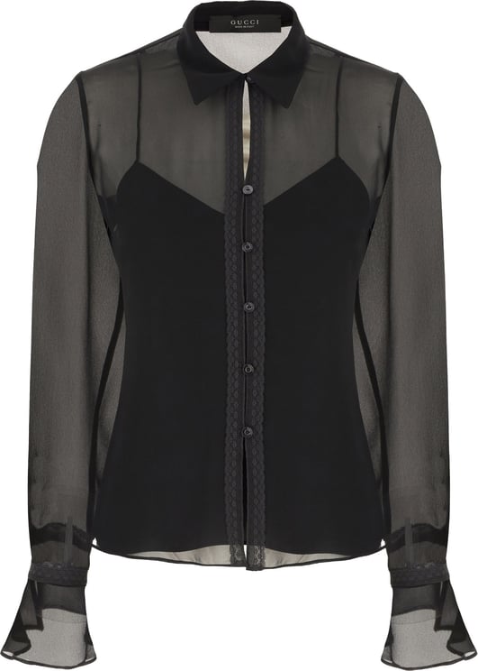 Gucci Gucci Black georgette shirt