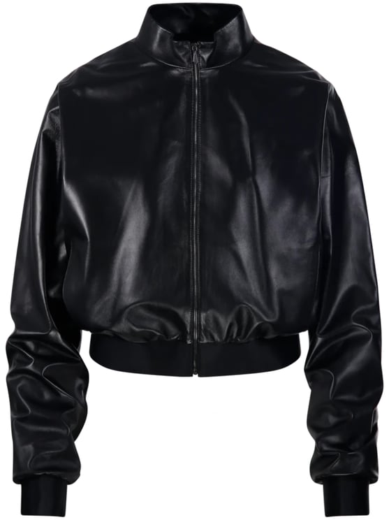 Gucci Cropped Bomber Jacket with High Collar and Ribbed Accents