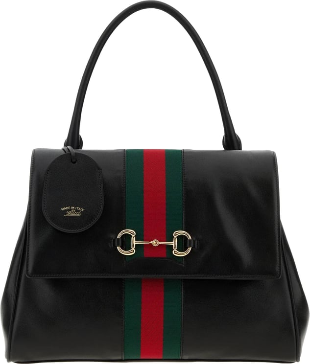 Gucci Black Horsebit Leather Handbag