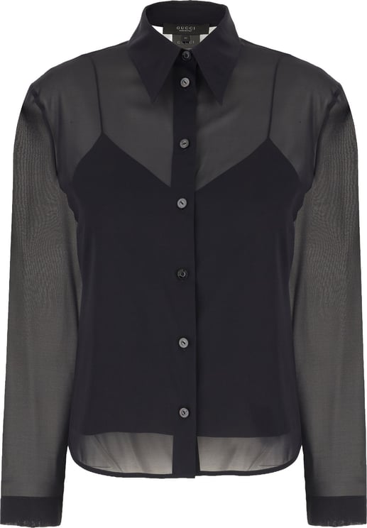 Gucci Gucci Black chiffon shirt