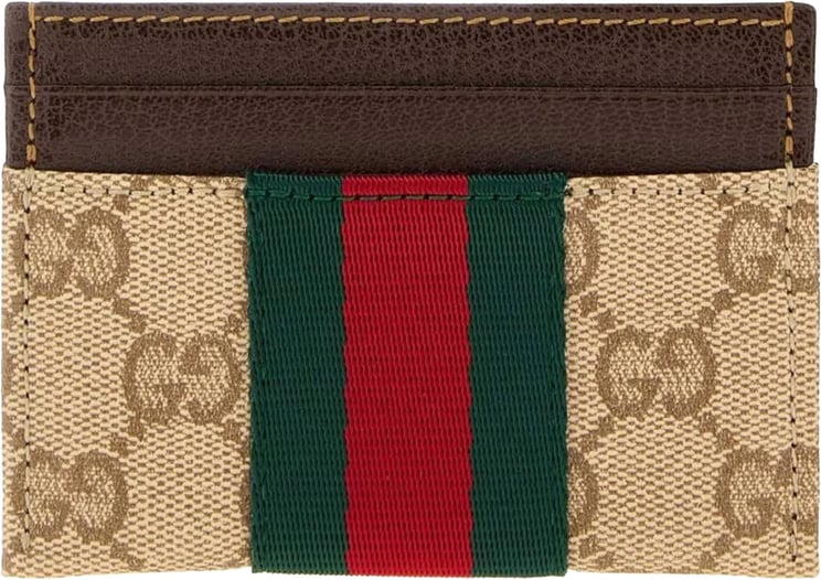 Gucci Beige Card Case Monogram Cardholder