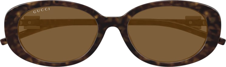 Gucci Gg1684sa Oval-Shaped Tortoiseshell Sunglasses