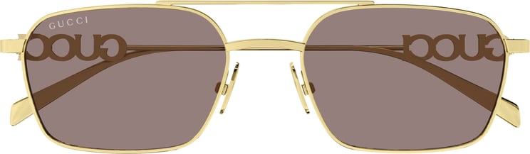 Gucci Gg1804s Rectangular Gold Metal Sunglasses
