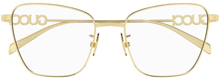 Gucci Butterfly-Shaped Metal Frame Eyeglasses With Decorative Logo Detail