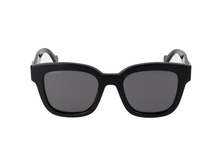 Gucci Black Gold-Tone Oversized Square Sunglasses