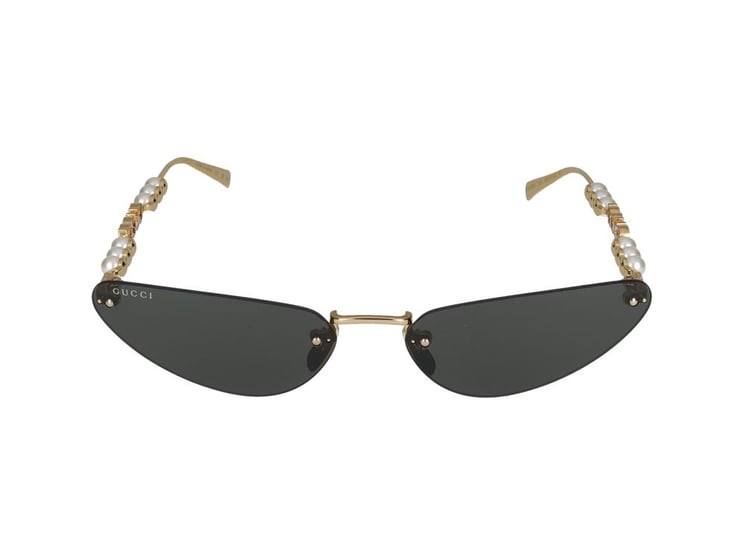 Gucci Gold Pearl Accents Cat-Eye Sunglasses