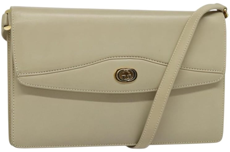 Gucci Gucci Vintage Interlocking G Flap Shoulder Bag Leather Small