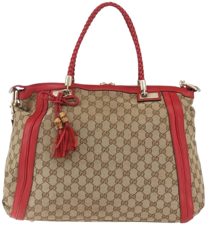 Gucci Gucci Bella Tote GG Canvas with Leather Medium