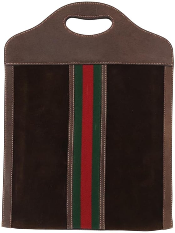 Gucci Gucci Vintage Web Sherry Line Handbag Suede