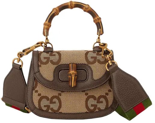 Gucci Gucci Bamboo 1947 Top Handle Bag Jumbo GG Canvas Small