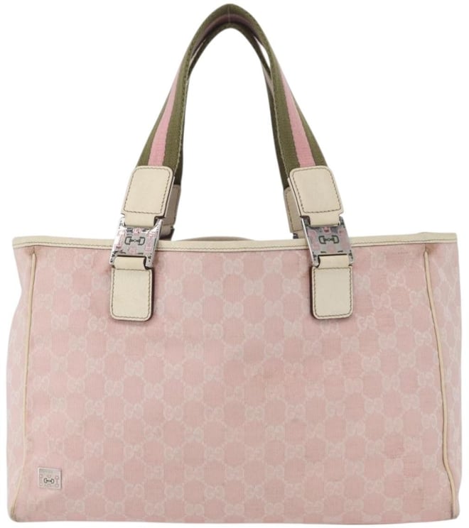 Gucci Gucci Web Handle Buckle Tote GG Canvas Medium