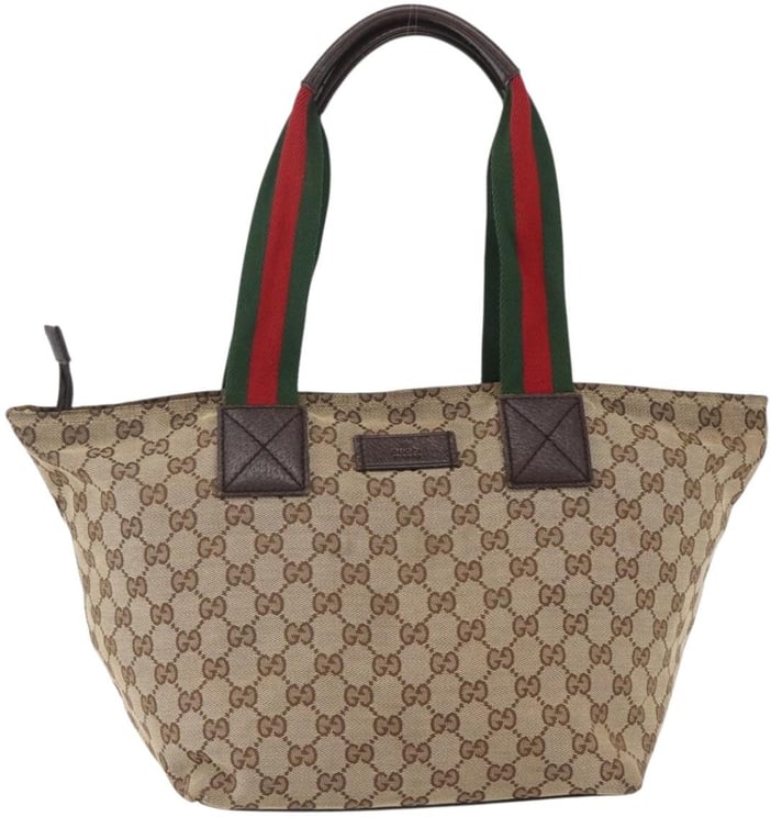 Gucci Gucci GUCCI GG TOTE BAG CANVAS WEB SHERRY LINE medium