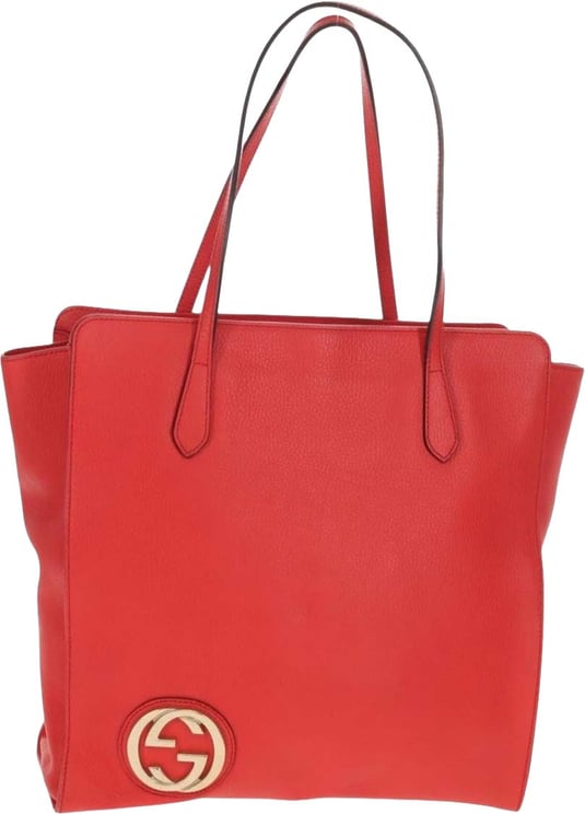 Gucci Gucci Grand Prix Interlocking GG Tote Grainy Leather Large
