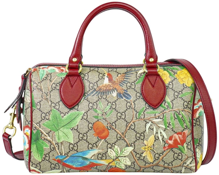 Gucci Gucci Convertible Boston Bag Tian Print GG Coated Canvas Small