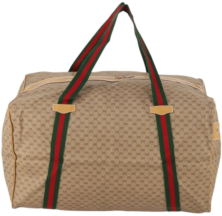 Gucci Gucci Web Trim Weekend Duffle Bag GG Coated Canvas Medium