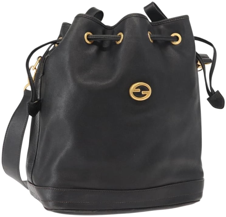 Gucci Gucci Vintage Drawstring Shoulder Bag Leather