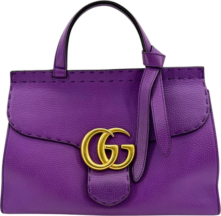Gucci Gucci GG Marmont Top Handle Bag Leather Large