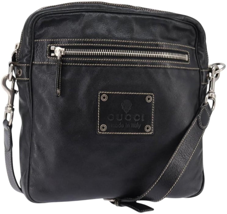 Gucci Gucci Front Zip Messenger Leather