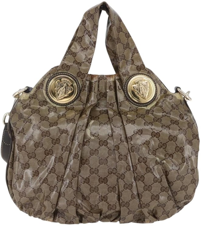 Gucci Gucci Hysteria Convertible Top Handle Bag GG Coated Canvas Large