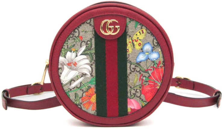 Gucci Gucci Ophidia Round Backpack Flora GG Coated Canvas Mini