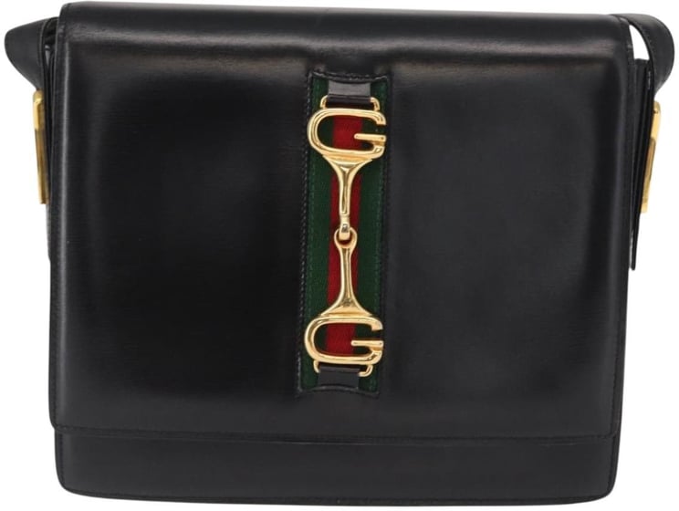 Gucci Gucci Horsebit Web Shoulder Bag Leather