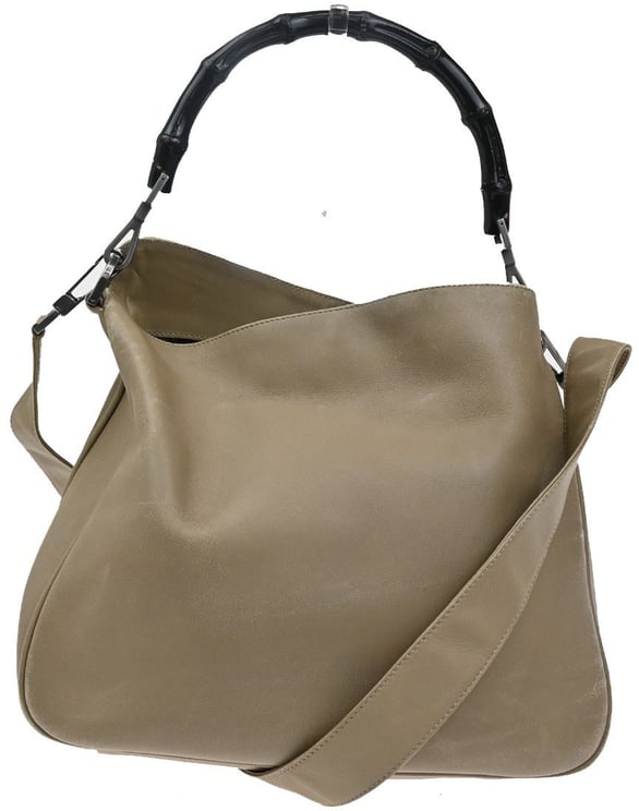 Gucci Gucci Vintage Bamboo Handle Open Hobo Leather Large