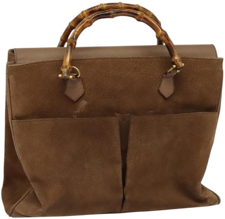 Gucci Gucci Bamboo Handle Tote Suede