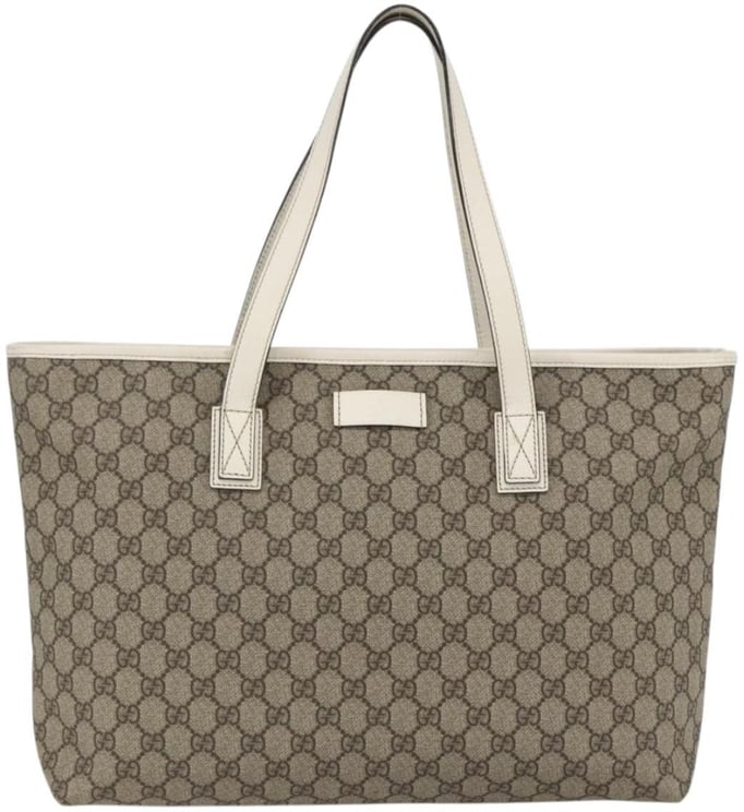Gucci Gucci Plus Tote GG Coated Canvas with Leather Small