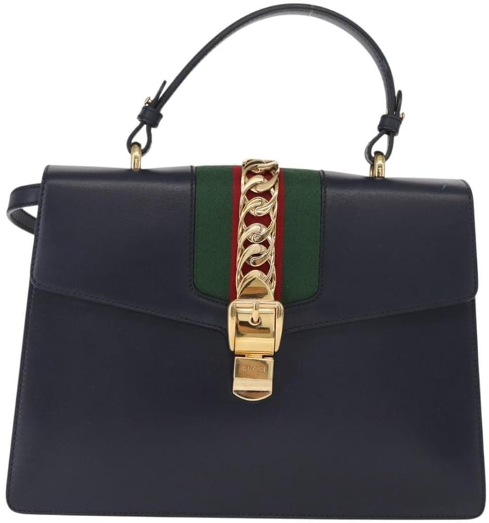 Gucci Gucci Sylvie Top Handle Bag Leather Medium