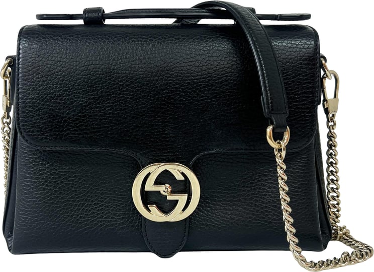 Gucci Gucci Interlocking Top Handle Bag Leather Small