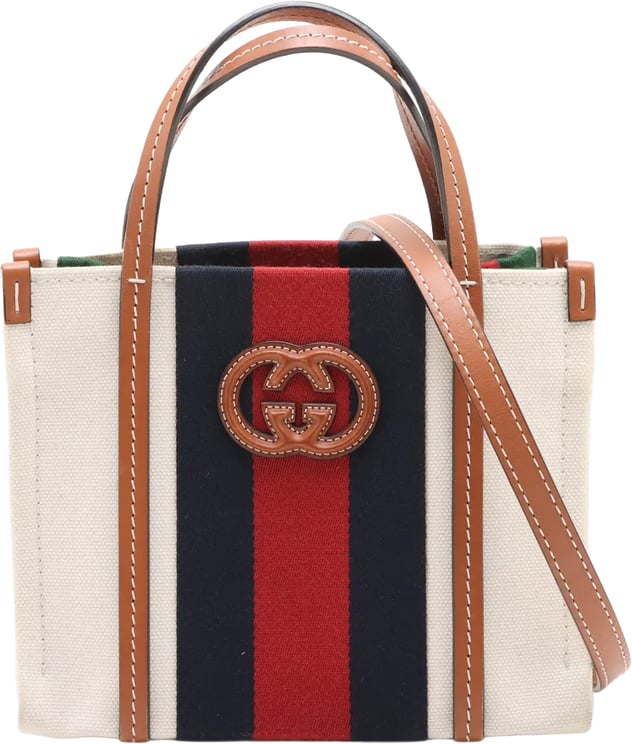 Gucci Gucci Interlocking G Web Tote Canvas Mini