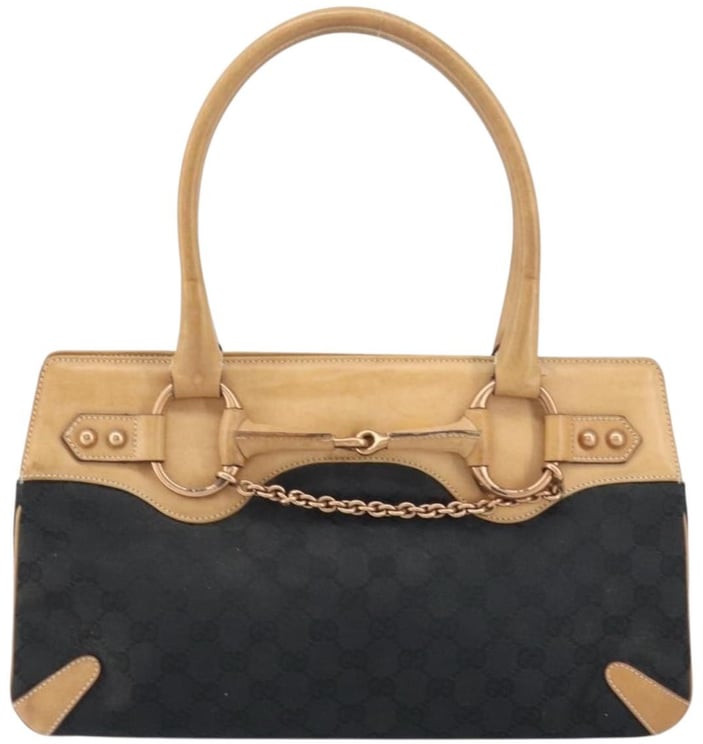 Gucci Gucci Horsebit Bracket Tote GG Canvas Medium