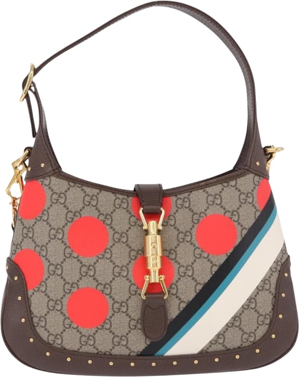 Gucci Gucci Jackie 1961 Hobo Studded Printed GG Coated Canvas Small