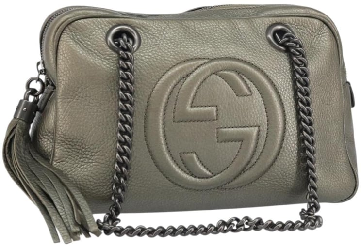 Gucci Gucci Soho Chain Zip Shoulder Bag Leather Small