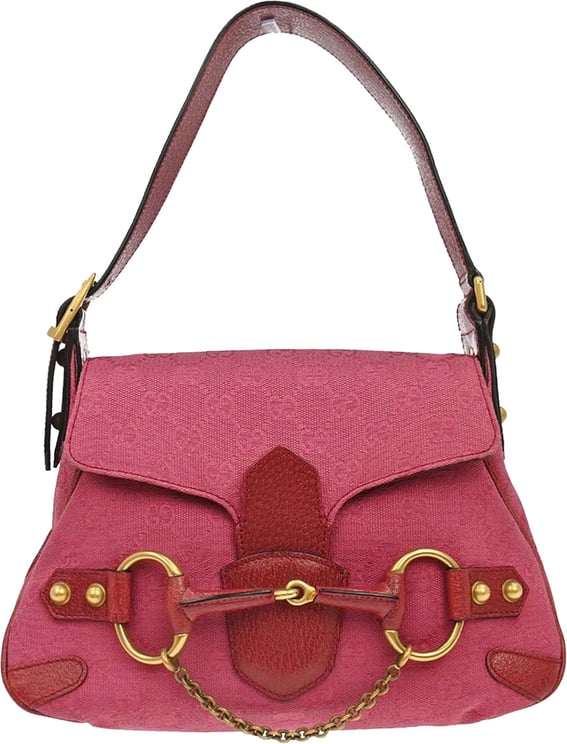 Gucci Gucci Horsebit Web Flap GG Canvas and white leather Mini
