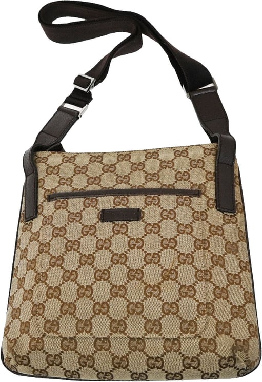 Gucci Gucci Zip Top Messenger GG Canvas with Leather Medium