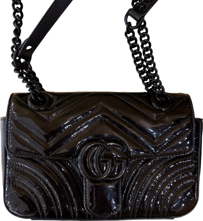 Gucci Gucci GG Marmont Flap Bag Matelasse Patent Mini