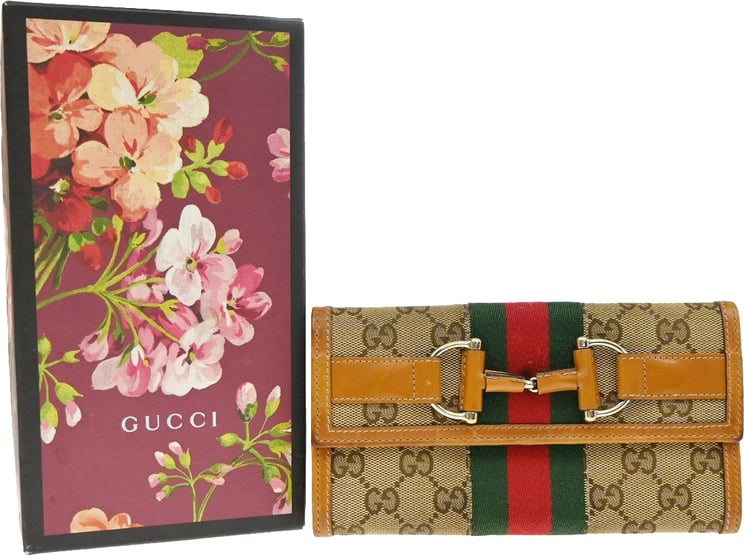 Gucci Gucci Vintage Horsebit Continental GG Canvas Long