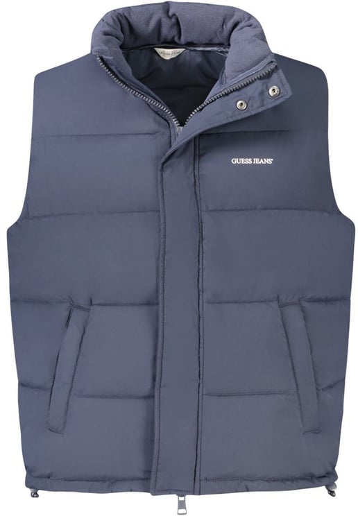 Guess Guess Jeans Blu Polyester Men's Sleeveless Jacket