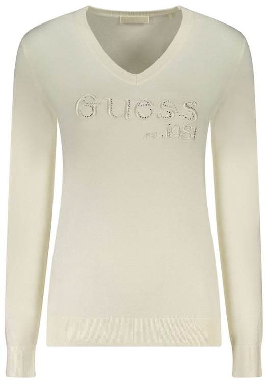 Guess Guess Jeans Bianco Viscosa Women's Long-Sleeved T-Shirt