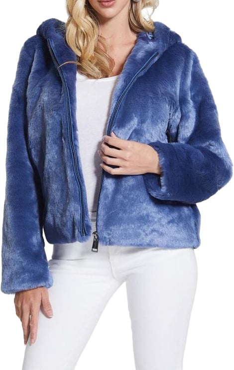 Guess Guess Blue Marabou Coat