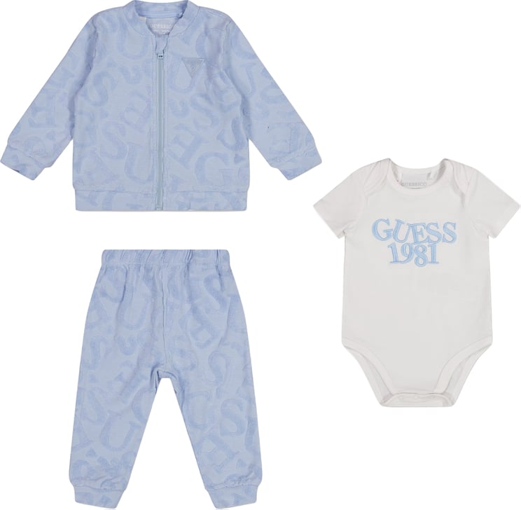 Guess Guess Baby Unisex Setje In Licht Blauw